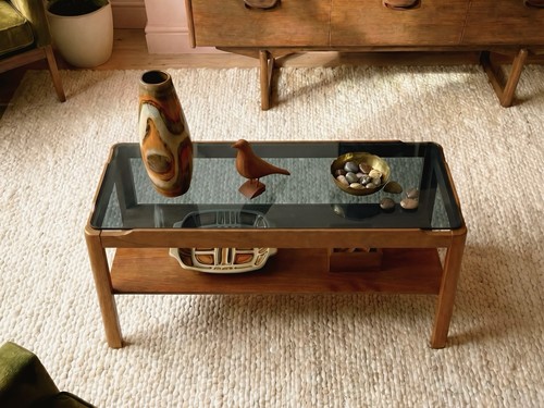 Myer teak glass coffee - coffee, table