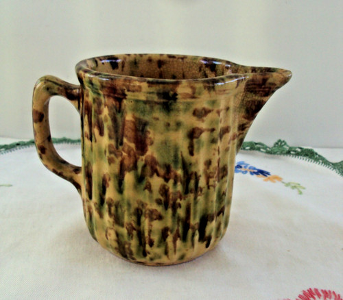Antique spongeware brown green - spongeware,