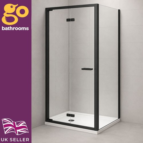 Matt black fold - bi-fold, shower