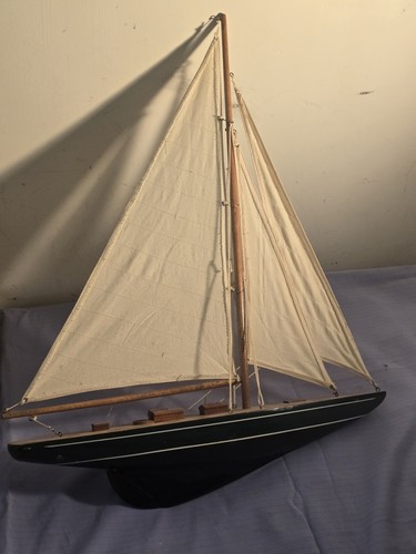 Vintage wooden pond yacht - vintage,
