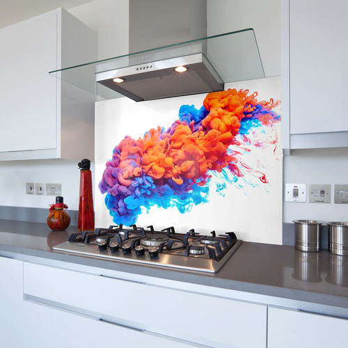 Blue red ink toughened glass - red,