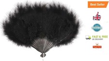 BLACK FEATHER HAND FAN LADIES