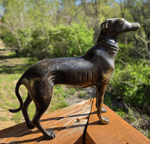 Vintage bronze greyhound - bronze,