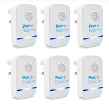 Powerful Ultrasonic Pest Control Repeller Fly Mouse Repellent Plug Harmless 6pk