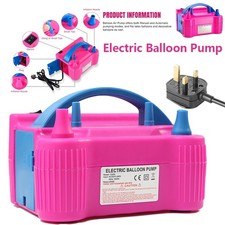 Electric Balloon Pump Ballon Inflator 600W Power 2 Nozzles Portable uk Plug Air
