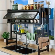Drain Rack Kitchen Shelf Sink Storage Cabinet Door Dish Bowl Rack Multifunction
