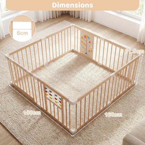 Costway wooden baby - costway, playpen