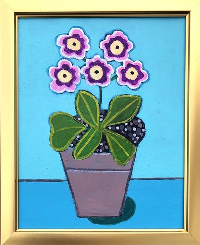 Original painting primula - painting, of