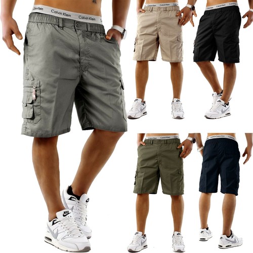 Mens cargo shorts elasticated - shorts,