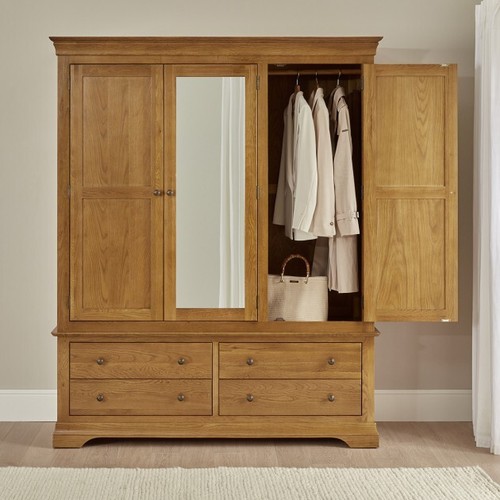 Triple wardrobe with mirror - with,
