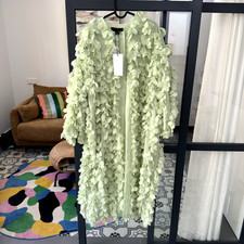 ZARA LONG PETAL COAT MINT