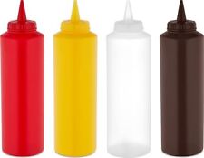Squeeze Sauce Bottle Dispenser Mayo Ketchup Mustard BBQ Condiment 750 ML 4pk
