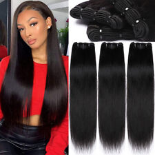 3Bundles 300G THICK Brazilian Weave Virgin Human Hair Extensions Straight 8-30IN