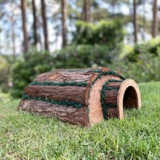 Wooden Barkwood Hogitat Hedgehog House Shelter Hibernation Nest Box 