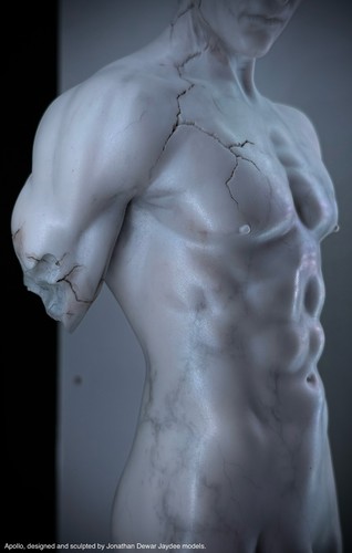 Erotic male art statue torso - ,