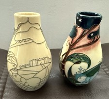 Moorcroft Pottery. A Pair (2) Vases Making A Unique Set Circa 2013
