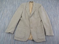 Vintage Tweed Blazer Jacket 38R Brown Wool Blend Pure New Wool