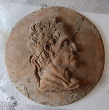 scultura tondo in terracotta GALBA IMPERATORE ROMANO