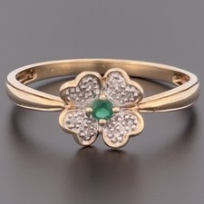 9ct Yellow Gold Emerald &