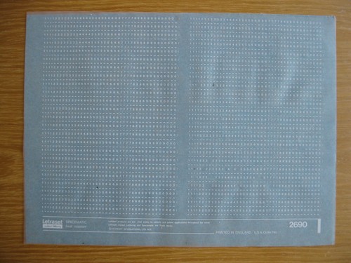 Sheet letraset numbers - 1/2, x