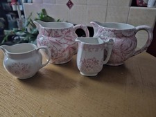 2 Vintage Burleigh Pink Jugs
