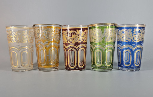 Vintage moroccan tea glasses - vintage,