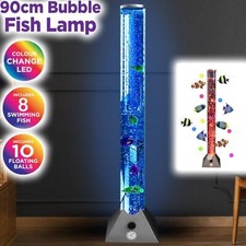 🔥90cm Colour Changing LED Sensory Mood Bubble Lamp Fish Water Tower Tube Floor