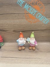 Latex Rubber Mould Bundle X 2 Little Garden Gnomes Casting Craft Fairy Garden