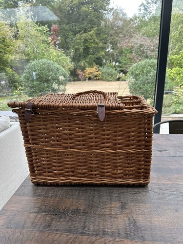 Wicker picnic basket with - wicker,