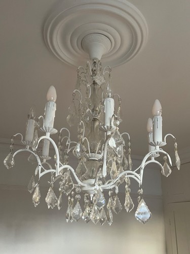 Chandelier large arm shabby - chandelier,