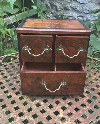 Antique miniature walnut chest - antique,