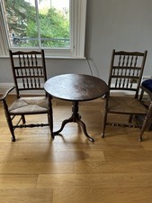 Antique  Tilt-Top Table Circular Folding Top Table