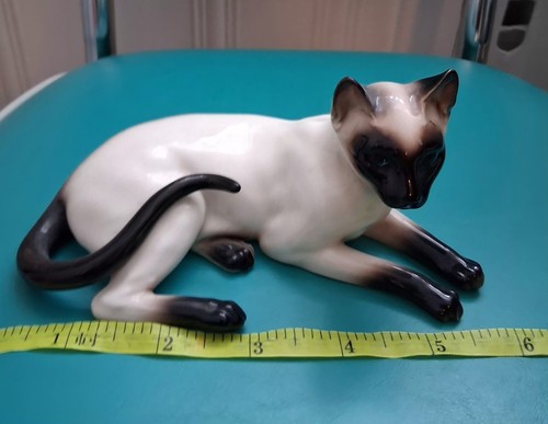Vintage porcelain siamese cat - vintage,