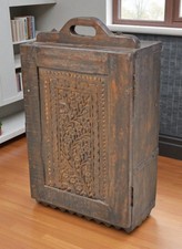 Antique Wooden Kitchen Side Cabinet Original Old Hand Crafted Carved