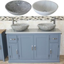 Grey Painted Bathroom Double