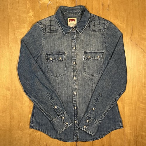 Levis pearl snap denim shirt - snap,