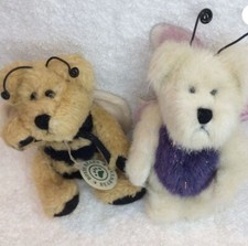 Boyds Bears lot of 2:  5" Violet Flowerflit & Bibi Plush ornaments with tags