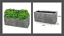 Strata Grey Brick Stone Looking Plastic Planter - 32cm or 38 cm or Trough