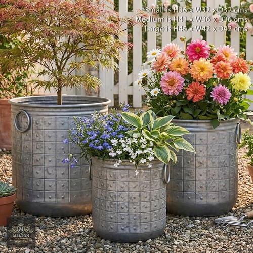 Large metal flower pots - large,