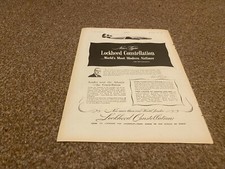 AC22 ADVERT 11X8 NEW TYPE LOCKHEED CONSTELLATION AIRLINER