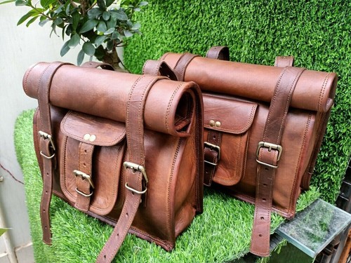 Leather goat motorcycle bag - leather,