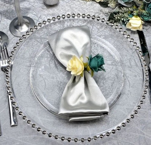 Silver glass beaded charger - 6,