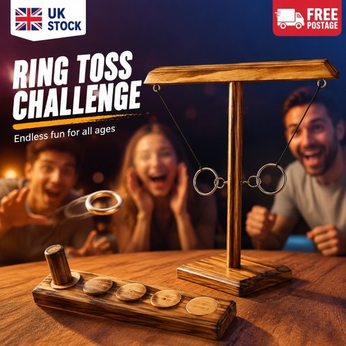 Hook ring toss game wooden - ring,