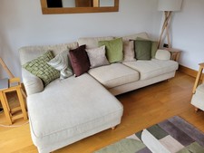 Next 4-seater chaise sofa in cream