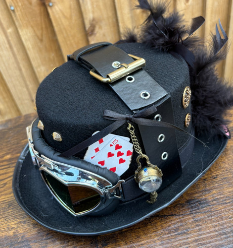 Black top hat steampunk - black,