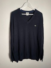 Lacoste navy cotton V neck
