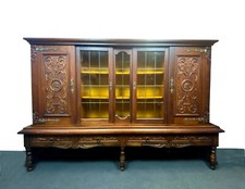 1950s Vintage Dutch Oak Carved Sideboard, TV Stand, Drinks Cabinet, Buffet