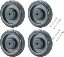 4Pack Shopping Cart Replacement Wheels Kit 5-inch Diameter Wheels with Axles ...