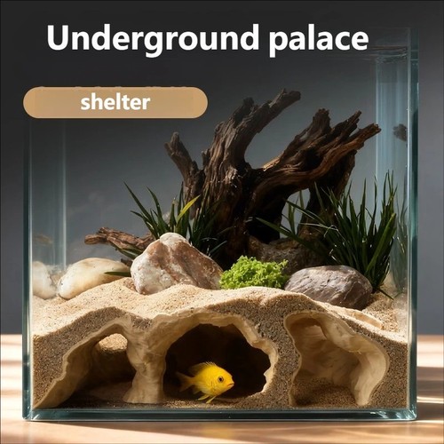 Aquarium underground cave - cave, fish