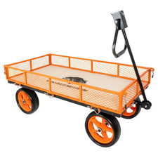 Forest Master Garden Cart Trolley – Heavy Duty with Fold Down Mesh Sides